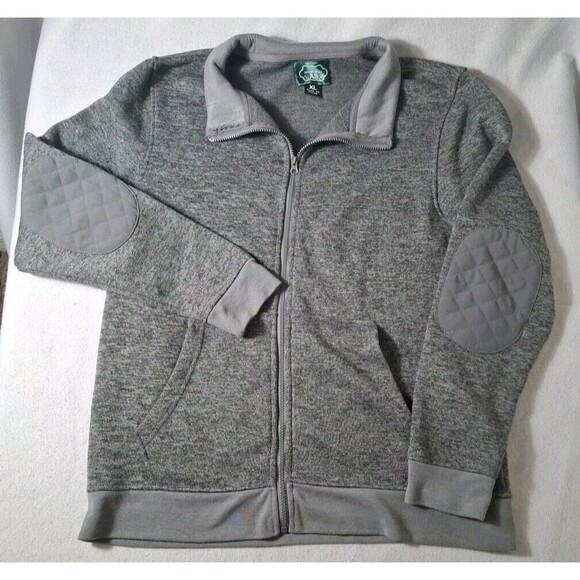 Arthur Beale Other - Arthur Beale Sweater Full Zip Mens XL Gray Padded Elbows Banded Waistline